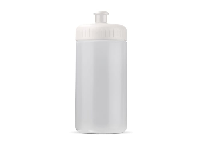 Bidon de sport personnalisable bioplastique 500ml Transparent Blanc